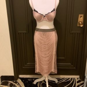 Byron Lars NWT Deco Draped Fringe Pencil Skirt 10